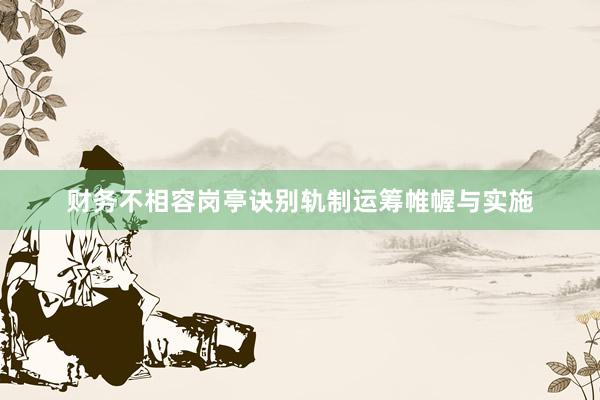 财务不相容岗亭诀别轨制运筹帷幄与实施